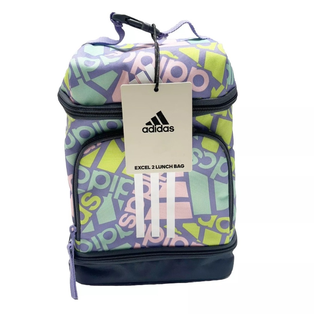 NWT Adidas Excel 2 Insulated Lunch Bag Light Purple Onix Multi Collage